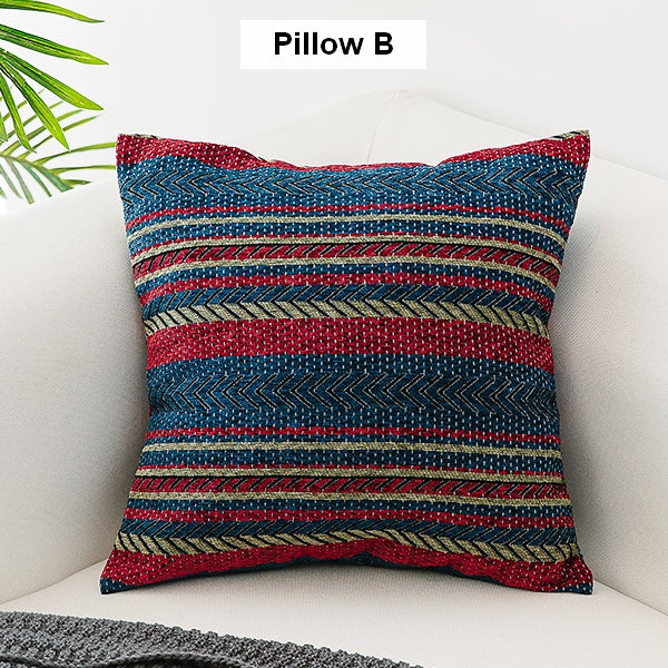 Modern Decorative Throw Pillows, Geometric Pattern Chenille Throw Pillow for Couch, Bohemian Decorative Sofa Pillows