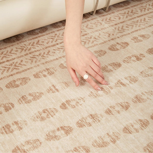 Mid Century Modern Rugs Next to Bed, Contemporary Rugs for Bedroom, Abstract Modern Carpets for Living Room, Modern Rugs for Dining Room-LargePaintingArt.com