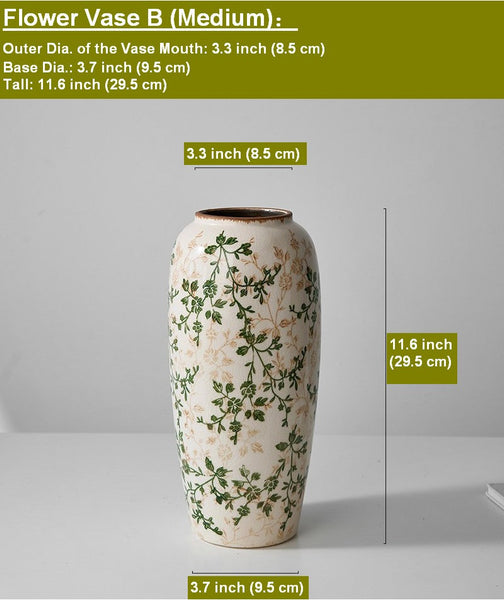 Ceramic Bouquet Vases, Porcelain Flower Vases, Rustic Flower Vases on Table, Dining Table Centerpiece, Handmade Water Holding Flower Vase-LargePaintingArt.com