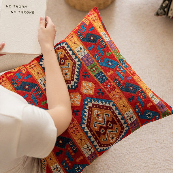 Extra Large Decorative Throw Pillows, Modern Sofa Pillows for Bedroom, Bohemian Decorative Sofa Pillows, Geometric Pattern Chenille Throw Pillow for Couch-LargePaintingArt.com