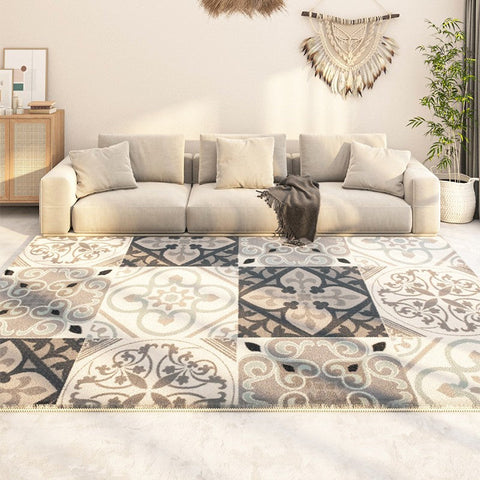 Modern Runner Rugs Next to Bed, Contemporary Rug Ideas for Living Room, Hallway Modern Runner Rugs, Extra Large Modern Rugs for Dining Room-LargePaintingArt.com