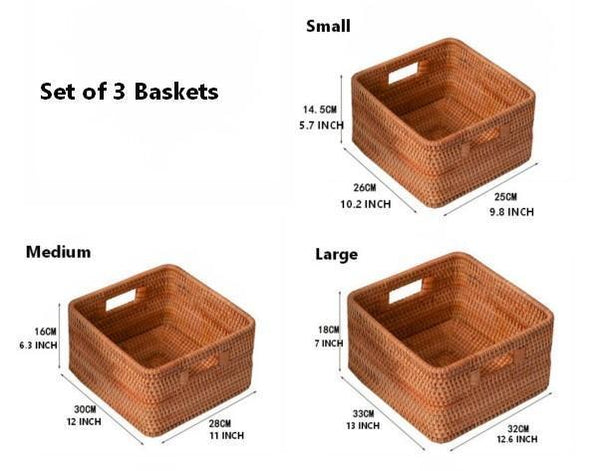 Storage Basket for Shelves, Rectangle Storage Basket for Toys, Storage Baskets for Bathroom, Kitchen Storage Baskets-LargePaintingArt.com