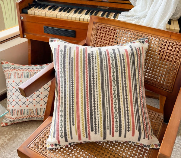 Decorative Throw Pillows for Dining Room, Bohemian Decorative Sofa Pillows, Geometric Modern Pillow Covers, Oriental Square Pillows for Couch-LargePaintingArt.com