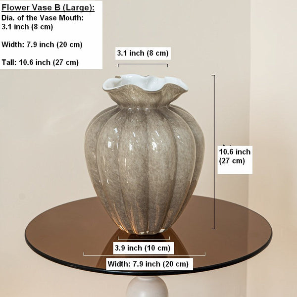 Handmade Liuli Vases, Color Glaze Vase, Contemporary Vases for Modern Home Decor, Glass Bud Vases, Centerpiece Vases on Table-LargePaintingArt.com