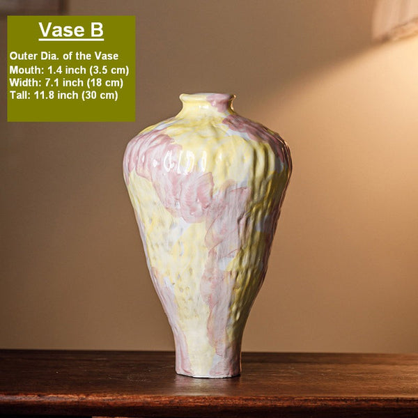 Handmade Water Holding Flower Vases, Modern Bouquet Flower Vases, Centerpiece on Dining Table, Large Flower Vase on Table, Pottery Flower Vases-LargePaintingArt.com