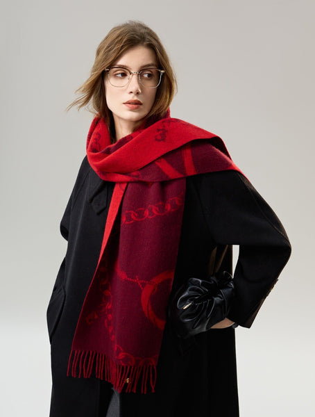 Modern Wool Scarf, Warm Winter Scarf, Holiday Women Scarf, Christmas Gifts for Her, Cold Weather Scarf, Fashion Scarf, Soft Cashmere Scarf for Girls, Elegant Designer Scarf-LargePaintingArt.com