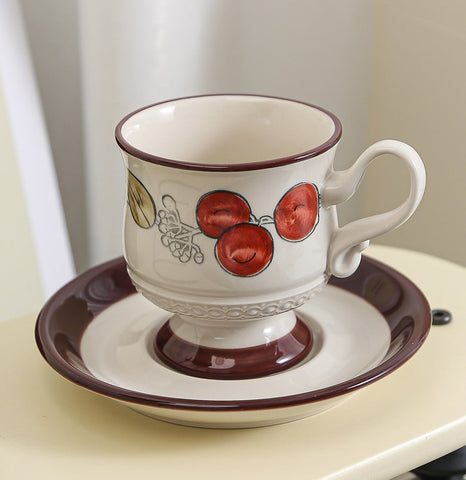 Elegant Ceramic Cups, Creative Coffee Cup and Saucer, Creative Porcelain Tea Cup Set, Beautiful British Tea Cups for Afternoon Tea-LargePaintingArt.com