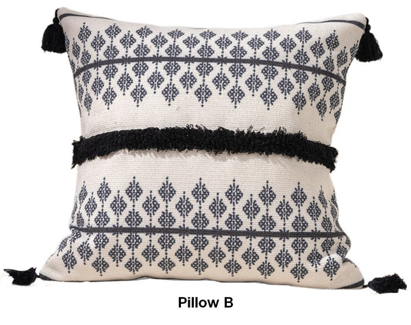 Decorative Square Pillow Covers, Bohemian Decorative Sofa Pillows for Bedroom, Geometric Pattern Decorative Pillow for Couch-LargePaintingArt.com