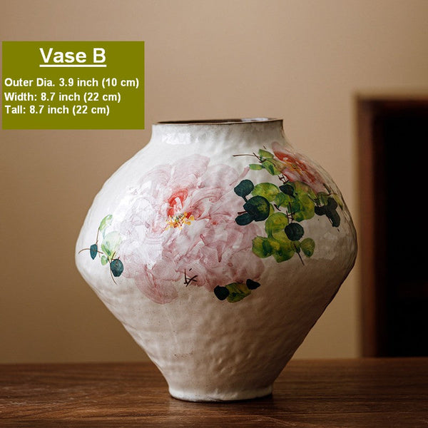Modern Porcelain Flower Vases, Flower Vases on Table, Handmade Water Holding Flower Vases, Centerpiece on Dining Table, Ceramic Bouquet Vases-LargePaintingArt.com