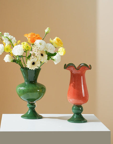 Contemporary Vase for Modern Home Decor, Unique Modern Glass Vase, Modern Glass Flower Vases, Handmade Liuli Vases, Centerpiece Vases on Table-LargePaintingArt.com