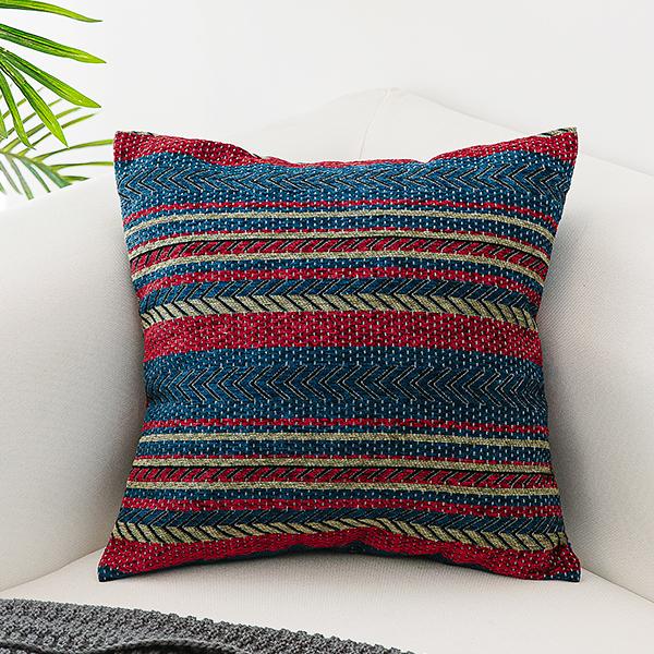 Modern Decorative Throw Pillows, Geometric Pattern Chenille Throw Pillow for Couch, Bohemian Decorative Sofa Pillows-LargePaintingArt.com