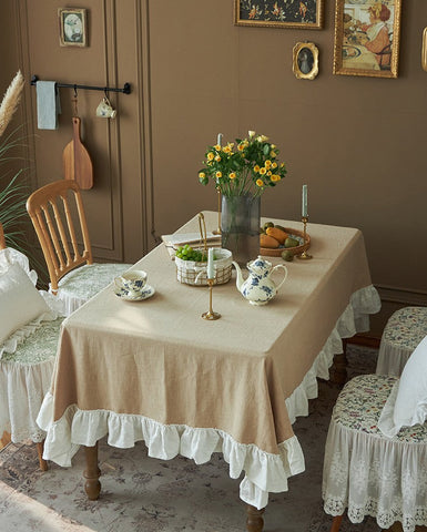 Modern Table Cloth, Beige Tablecloth for Home Decoration, Square Tablecloth for Round Table, Extra Large Rectangle Tablecloth for Dining Room Table-LargePaintingArt.com