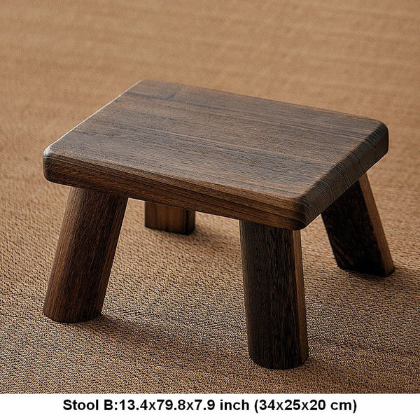 Dining Table Stool, Shoe-changing Stool, Solid Wood low Stool, Paulownia Wood Stool, Children's Wooden Stool, Sofa Stool-LargePaintingArt.com