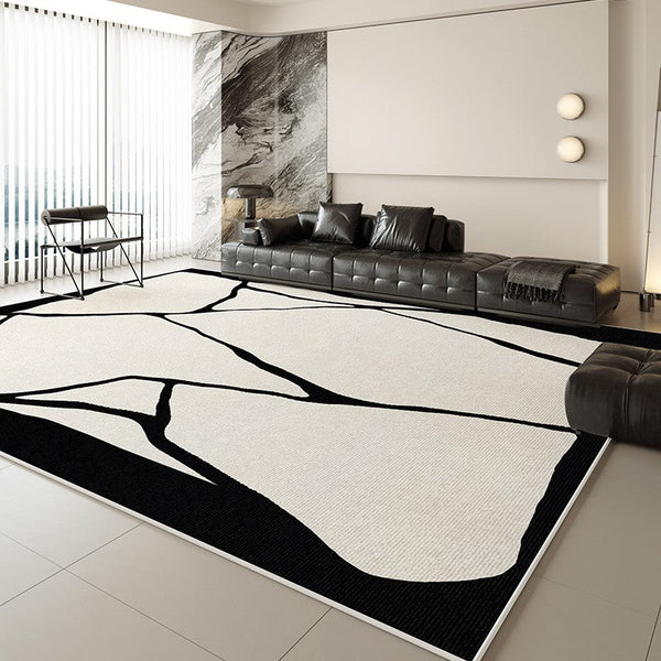 Contemporary Modern Rugs for Bedroom, Large Modern Rugs for Living Room, Extra Large Geometric Modern Rugs for Dining Room-LargePaintingArt.com