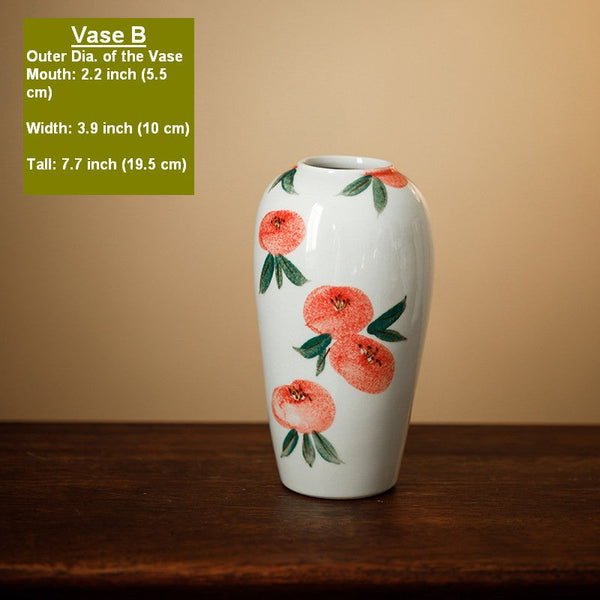 Handmade Water Holding Flower Vases, Modern Flower Vase Centerpiece on Table, Porcelain Flower Vases, Ceramic Bouquet Vases-LargePaintingArt.com
