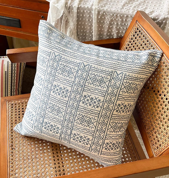 Abstract Decorative Throw Pillows, Bohemian Geometric Modern Pillows, Decorative Sofa Pillow Covers, Oriental Square Pillows for Couch-LargePaintingArt.com