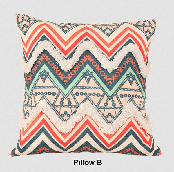 Geometric Modern Pillow Covers, Square Pillows for Couch, Oriental Decorative Throw Pillows for Living Room, Bohemian Decorative Sofa Pillows-LargePaintingArt.com