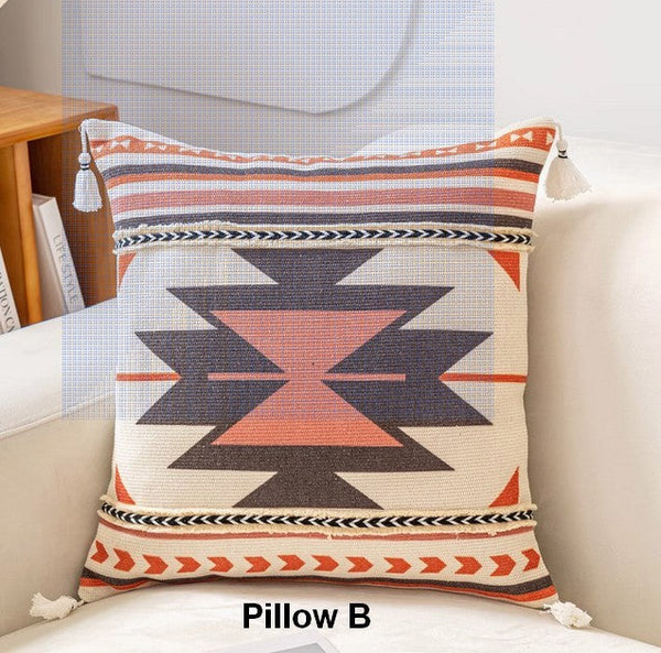 Geometric Modern Pillow Covers, Square Pillows for Couch, Oriental Decorative Throw Pillows for Living Room, Bohemian Decorative Sofa Pillows