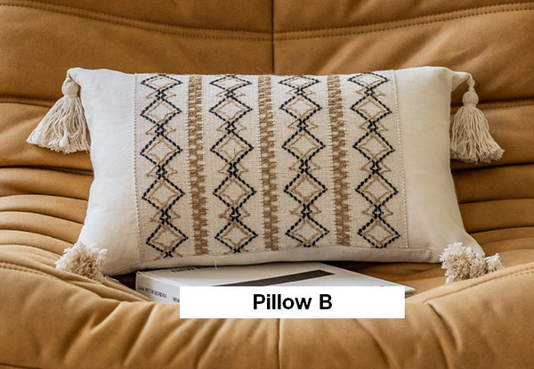 Modern Square Decorative Pillows for Couch, Large Modern Decorative Pillows for Bedroom, Contemporary Modern Sofa Pillows, Decorative Pillow Covers-LargePaintingArt.com