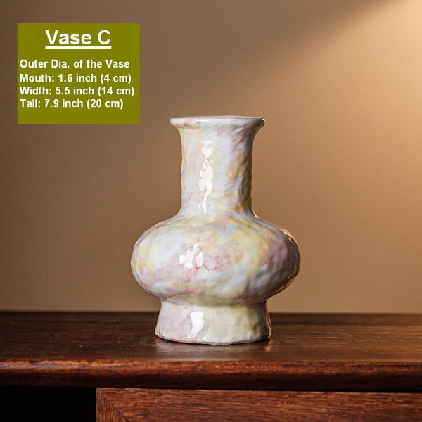 Modern Bouquet Flower Vases, Handmade Water Holding Flower Vases, Centerpiece on Dining Table, Large Flower Vase on Table, Pottery Flower Vases-LargePaintingArt.com