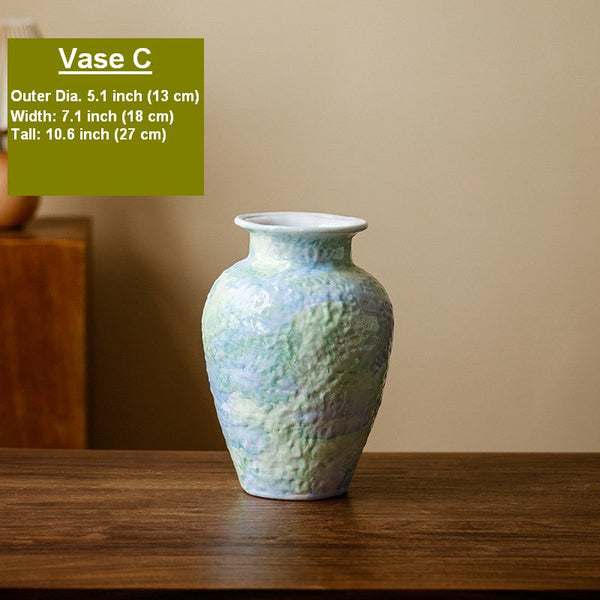 Centerpiece on Dining Table, Modern Porcelain Flower Vases, Handmade Water Holding Flower Vases, Ceramic Bouquet Vases, Flower Vases on Table-LargePaintingArt.com
