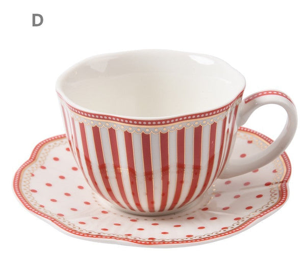 Unique Porcelain Cup and Saucer, Afternoon British Tea Cups, Creative Porcelain Tea Cup Saucer Set, Elegant Modern Ceramic Coffee Cups-LargePaintingArt.com