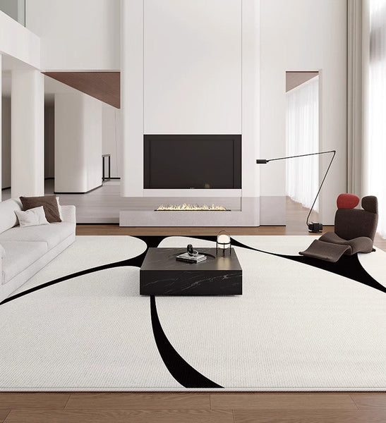 Abstract Contemporary Modern Rugs, Large Modern Rugs for Living Room, Geometric Modern Rugs for Bedroom, Modern Rugs for Dining Room-LargePaintingArt.com