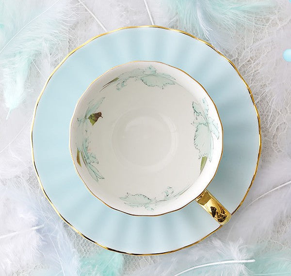 Beautiful British Tea Cups, Unique Afternoon Tea Cups and Saucers, Elegant Ceramic Coffee Cups, Royal Bone China Porcelain Tea Cup Set-LargePaintingArt.com