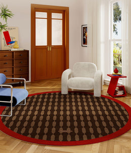 Geometric Modern Rugs for Living Room, Mid Century Circular Rugs for Bedroom, Abstract Contemporary Round Rugs under Chairs, Modern Rugs for Dining Room-LargePaintingArt.com