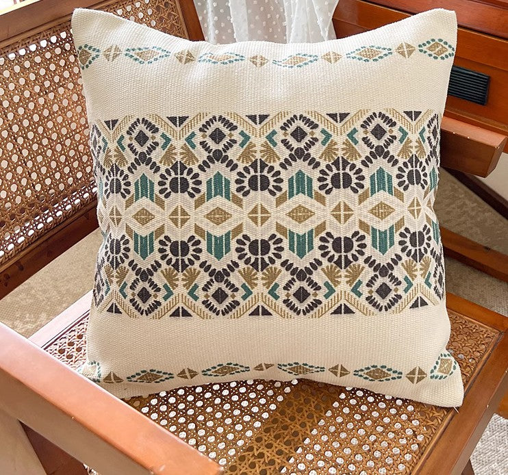 Modern Square Pillows for Couch, Geometric Modern Pillow Covers, Oriental Decorative Throw Pillows for Dining Room, Bohemian Decorative Sofa Pillows-LargePaintingArt.com