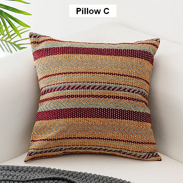 Modern Decorative Throw Pillows, Geometric Pattern Chenille Throw Pillow for Couch, Bohemian Decorative Sofa Pillows