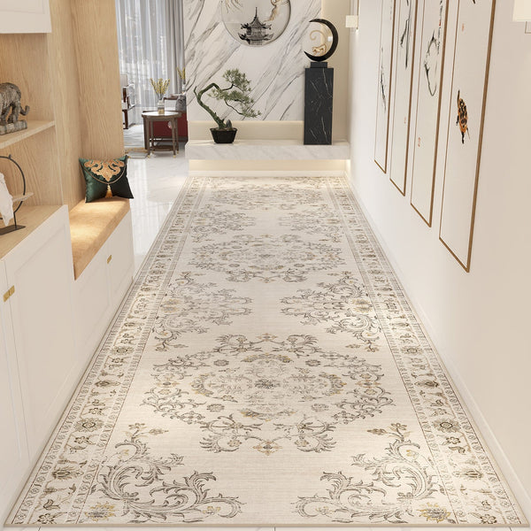 Modern Extra Long Hallway Runners, Easy Care Kitchen Runner Rugs, Stain-resistant Non Slip Entryway Runner Rug Ideas, Long Hallway Runners, Long Narrow Runner Rugs, Entrance Hallway Runners-LargePaintingArt.com