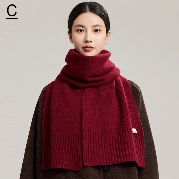 Casual Scarf for Women, Cold Weather Scarf, Fashion Designer Scarf, Red Winter Scarf, Modern Wool Scarf for Women, Soft Cashmere Scarf for Women-LargePaintingArt.com