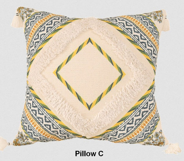 Geometric Modern Pillow Covers, Square Pillows for Couch, Oriental Decorative Throw Pillows for Living Room, Bohemian Decorative Sofa Pillows-LargePaintingArt.com