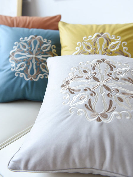 Modern Sofa Pillows, Flower Pattern Decorative Throw Pillows, Contemporary Throw Pillows, Large Decorative Pillows for Living Room-LargePaintingArt.com