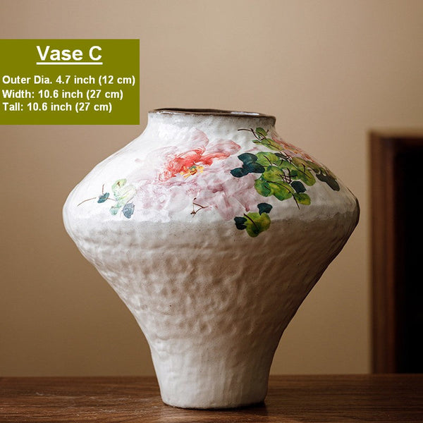 Modern Porcelain Flower Vases, Flower Vases on Table, Handmade Water Holding Flower Vases, Centerpiece on Dining Table, Ceramic Bouquet Vases-LargePaintingArt.com