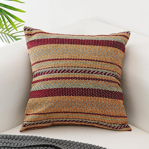 Large Geometric Pattern Chenille Throw Pillow for Couch, Bohemian Decorative Sofa Pillows, Modern Decorative Throw Pillows-LargePaintingArt.com