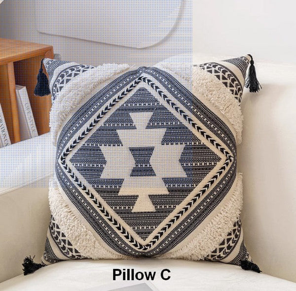 Geometric Modern Pillow Covers, Square Pillows for Couch, Oriental Decorative Throw Pillows for Living Room, Bohemian Decorative Sofa Pillows