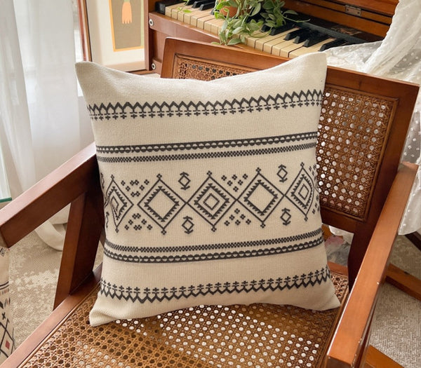Bohemian Decorative Sofa Pillows, Decorative Throw Pillows for Dining Room, Geometric Modern Pillow Covers, Oriental Square Pillows for Couch-LargePaintingArt.com