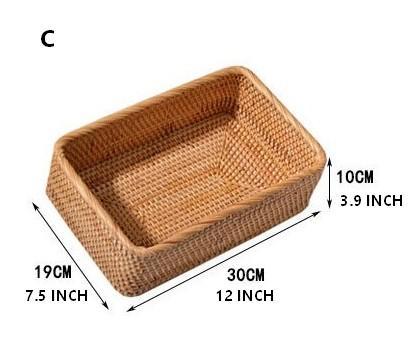 Rectangular Storage Baskets, Storage Baskets for Shelves, Woven Rattan Storage Basket, Kitchen Storage Baskets, Bathroom Storage Baskets-LargePaintingArt.com