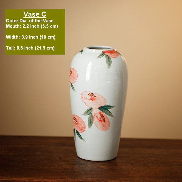 Porcelain Flower Vases, Handmade Water Holding Flower Vases, Modern Flower Vase Centerpiece on Table, Ceramic Bouquet Vases-LargePaintingArt.com