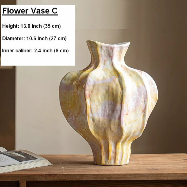 Handmade Modern Flower Vase, Centerpiece Ceramic Bouquet Vases, Large Contemporary Vases on Dining Table, Porcelain Vases for Modern Home Decor-LargePaintingArt.com