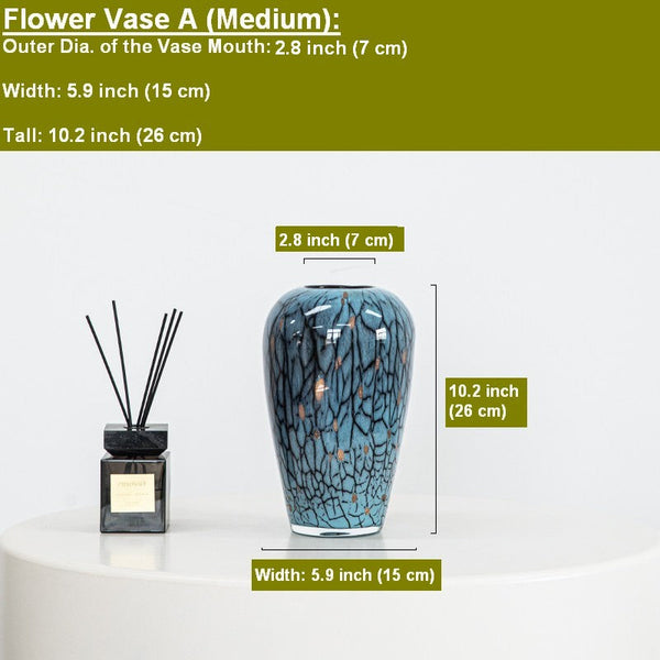 Glass Bud Vases, Bouquet Flower Vase, Colored Glaze Vase for Modern Home Decor, Handmade Liuli Vases, Centerpiece Vases on Table-LargePaintingArt.com