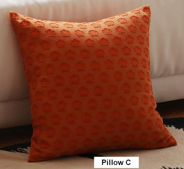 Wheat Stalk Pumpkin Decorative Throw Pillows, Decorative Pillows for Couch, Farmhouse Sofa Decorative Pillows, Embroider Cotton Pillow Covers-LargePaintingArt.com