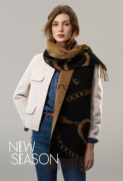 Cold Weather Scarf, Fashion Scarf, Soft Cashmere Scarf for Girls, Elegant Designer Scarf, Holiday Women Scarf, Christmas Gifts for Her, Modern Wool Scarf, Warm Winter Scarf-LargePaintingArt.com