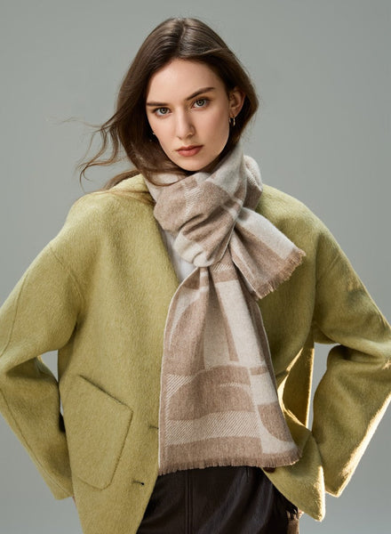 Cold Weather Scarf, Winter Scarf, Soft Cashmere Scarf for Women, Casual Scarf for Women, Modern Wool Scarf for Women, Fashion Designer Scarf-LargePaintingArt.com