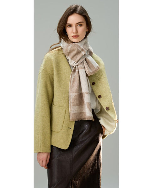 Cold Weather Scarf, Winter Scarf, Soft Cashmere Scarf for Women, Casual Scarf for Women, Modern Wool Scarf for Women, Fashion Designer Scarf-LargePaintingArt.com