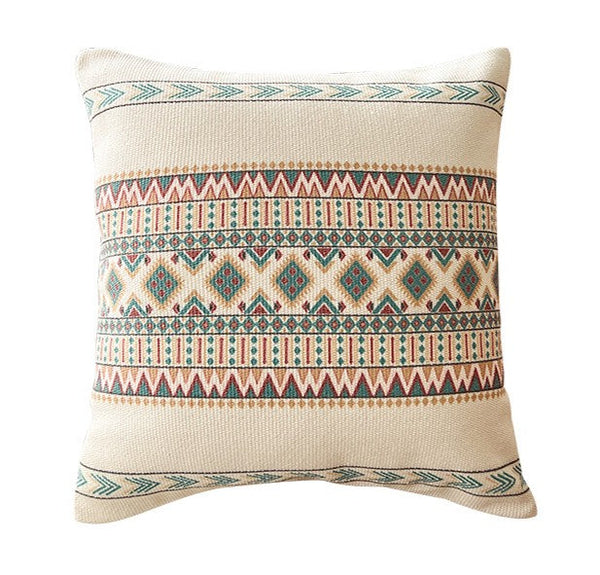 Modern Square Pillows for Couch, Bohemian Decorative Sofa Pillows, Geometric Modern Pillow Covers, Oriental Decorative Throw Pillows for Dining Room-LargePaintingArt.com