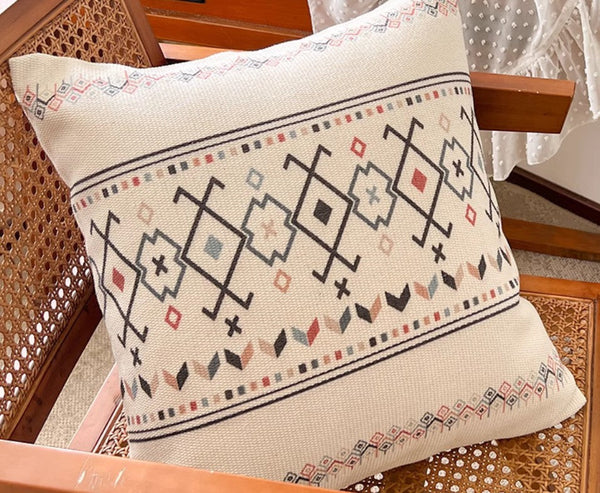 Decorative Sofa Pillow Covers, Decorative Throw Pillows for Dining Room, Bohemian Geometric Modern Pillows, Oriental Square Pillows for Couch-LargePaintingArt.com