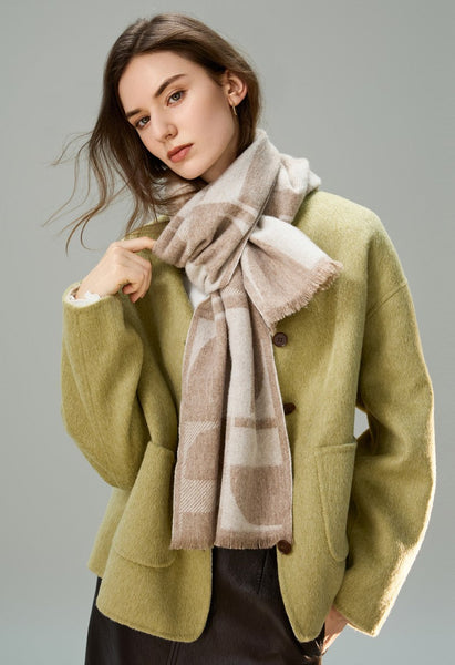 Cold Weather Scarf, Winter Scarf, Soft Cashmere Scarf for Women, Casual Scarf for Women, Modern Wool Scarf for Women, Fashion Designer Scarf-LargePaintingArt.com